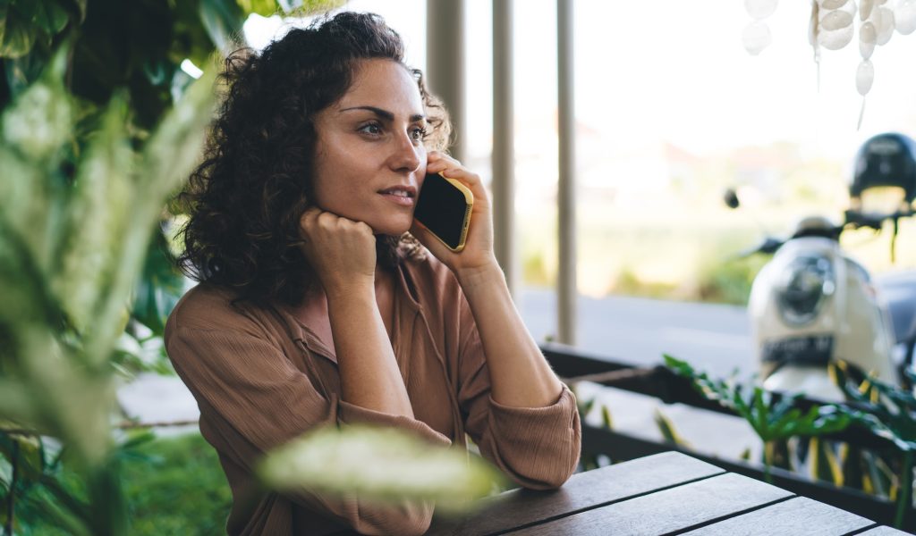 millennial female connecting to roaming internet for making international consultancy conversation